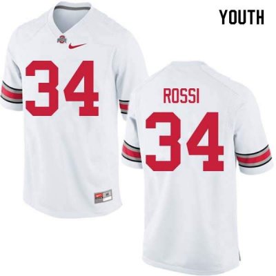 Youth Ohio State Buckeyes #34 Mitch Rossi White Nike NCAA College Football Jersey Limited KVW3544YG